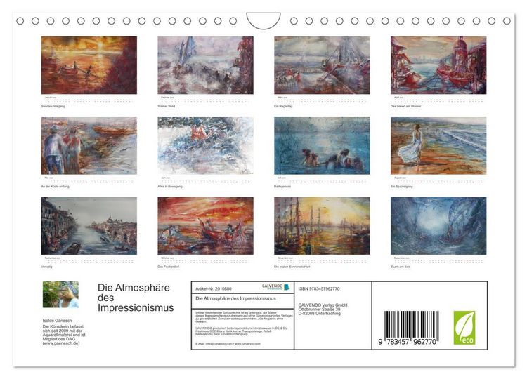 Produktbild: Die Atmosph&auml;re des Impressionismus (Wandkalender 2026 DIN A4 quer), CALVENDO Monatskalender