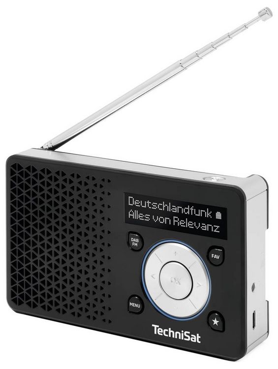 Produktbild: TechniSat DIGITRADIO 1 A Akku-Radio DAB+, UKW, ASA-Warnfunktion wiederaufladbar Schwarz, Silber