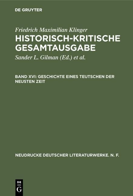 Produktbild: Geschichte eines Teutschen der neusten Zeit