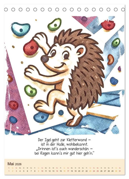 Produktbild: Tierisch hoch hinaus: Von A bis Z durchs Kletterabenteuer! - Der Kalender zum Kinderbuch (Tischkalender 2026 DIN A5 hoch), CALVENDO Monatskalender