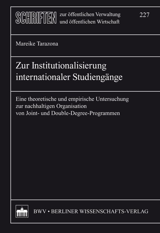 Produktbild: Zur Institutionalisierung internationaler Studieng&auml;nge