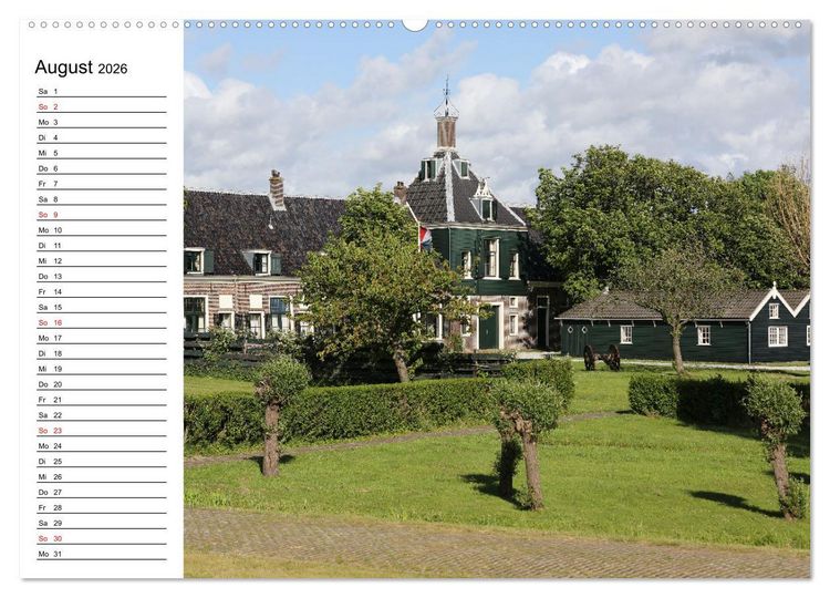 Produktbild: Holl&auml;ndische Architektur Geburtstagskalender (hochwertiger Premium Wandkalender 2026 DIN A2 quer), Kunstdruck in Hochglanz