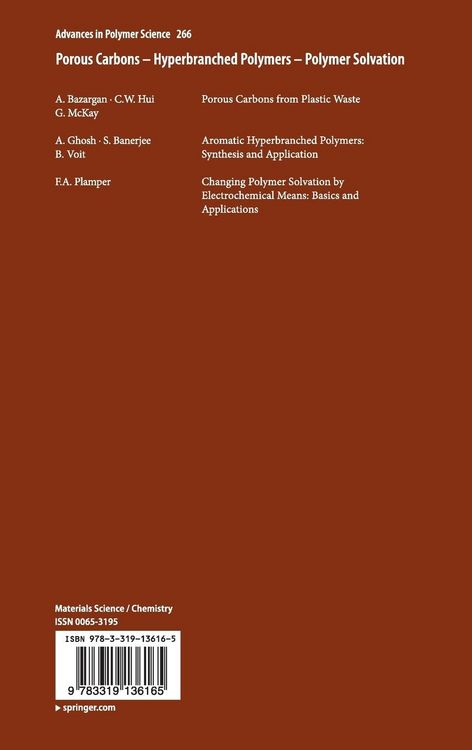 Produktbild: Porous Carbons &ndash; Hyperbranched Polymers &ndash; Polymer Solvation