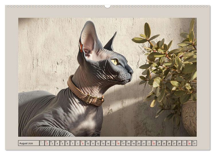 Produktbild: Sphinx Katzen. Eleganz auf leisen Pfoten (Wandkalender 2026 DIN A2 quer), CALVENDO Monatskalender