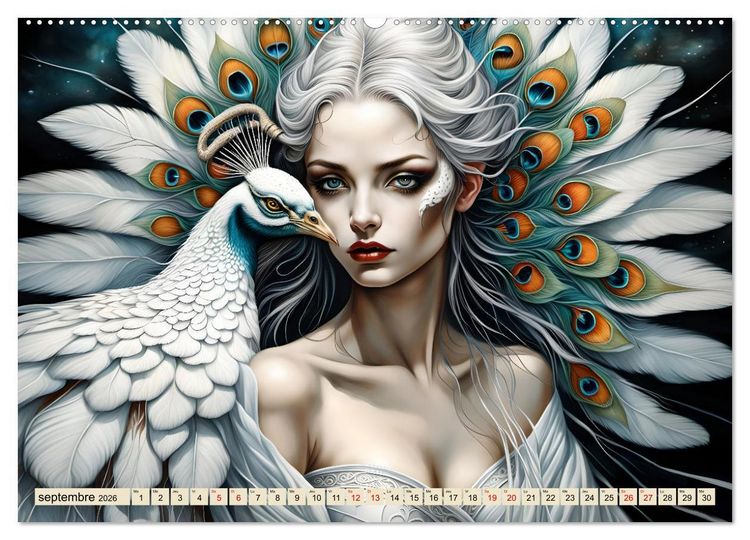Produktbild: Les murmures des paons (Calendrier mural 2026 DIN A2 vertical), CALVENDO calendrier mensuel