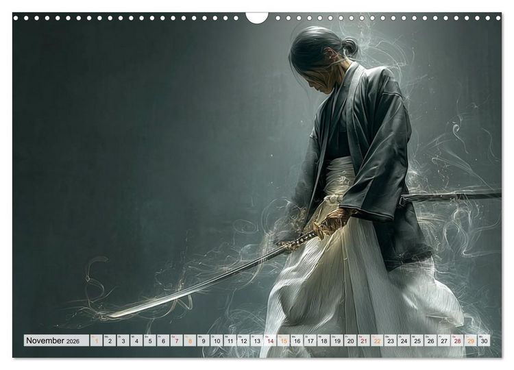 Produktbild: Die Seele des Schwertes &ndash; Samurai im Bild (Wandkalender 2026 DIN A3 quer), CALVENDO Monatskalender