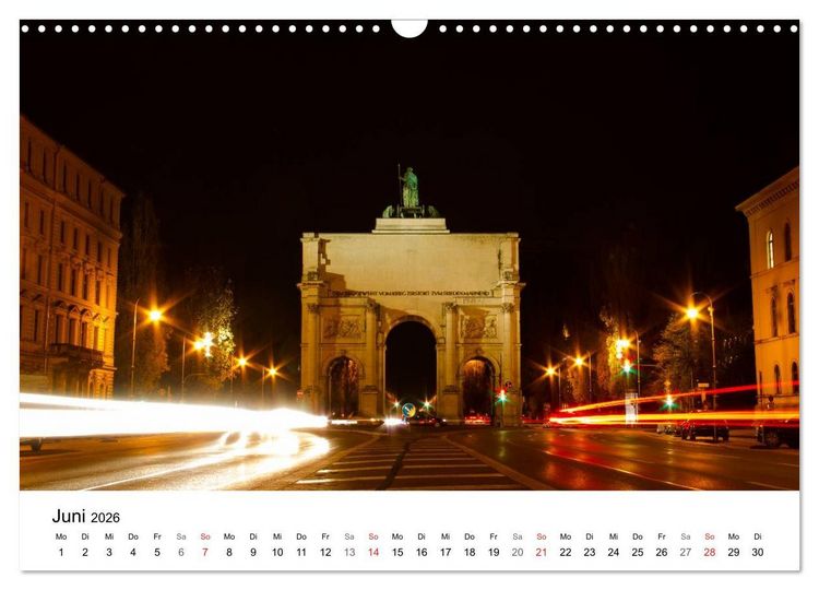 Produktbild: Nachts in M&uuml;nchen (Wandkalender 2026 DIN A3 quer), CALVENDO Monatskalender