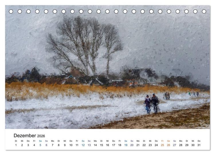 Produktbild: Landschaften auf dem Dar&szlig; in &Ouml;lfarben (Tischkalender 2026 DIN A5 quer), CALVENDO Monatskalender