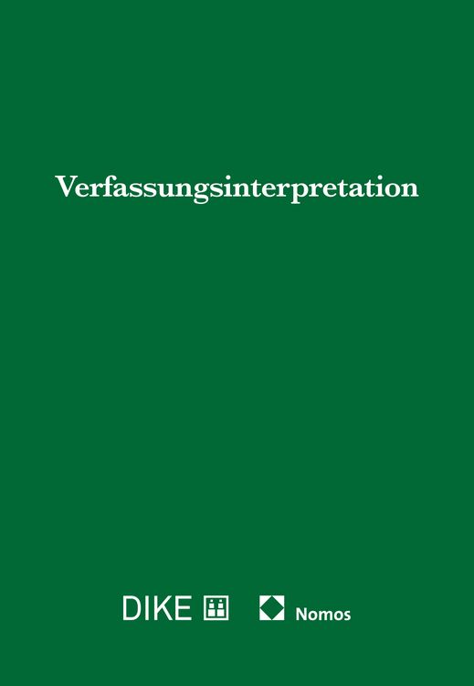 Produktbild: Verfassungsinterpretation
