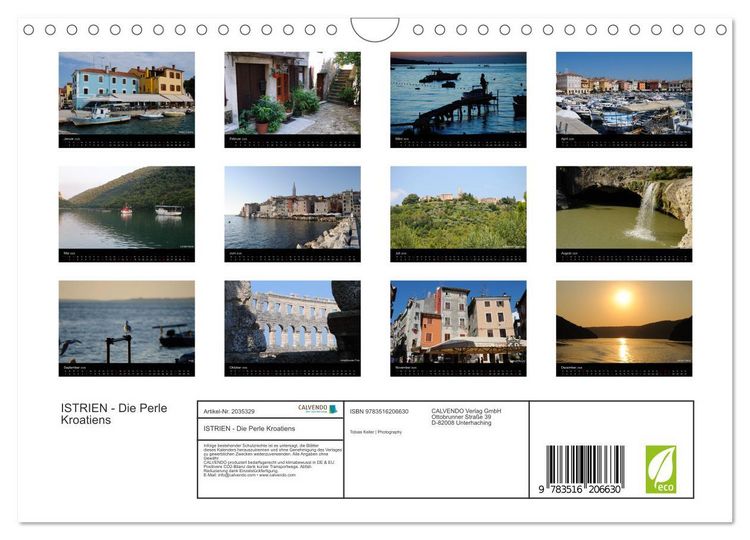 Produktbild: ISTRIEN - Die Perle Kroatiens (Wandkalender 2026 DIN A4 quer), CALVENDO Monatskalender