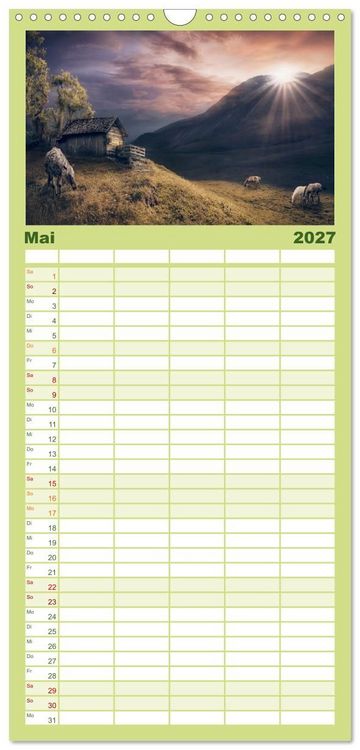 Produktbild: Familienplaner 2027 - Vom Zauber der Einsamkeit mit 5 Spalten (Wandkalender, 21 x 45 cm) CALVENDO