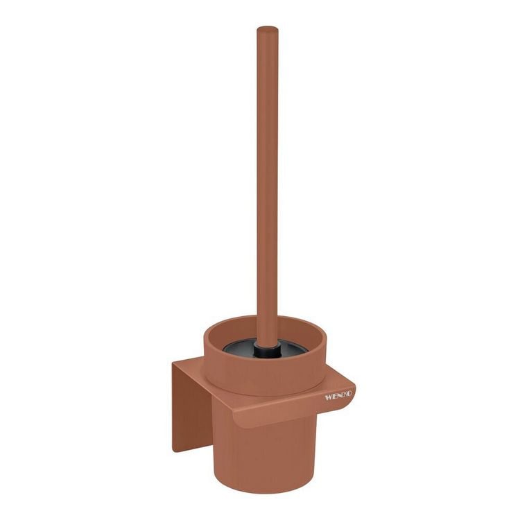 Produktbild: Turbo-Loc&reg; WC-Garnitur Mod. Lizan Braun, mit Silikon-B&uuml;rstenkopf, Befestigen ohne Bohren