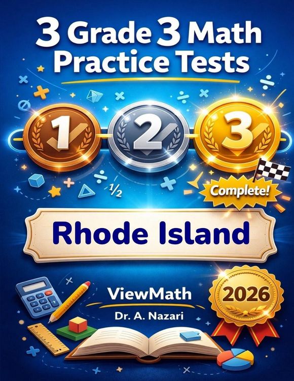 Produktbild: 3 Rhode Island RICAS Grade 3 Math Practice Tests