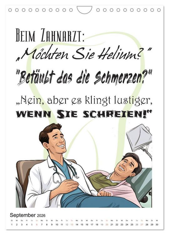 Produktbild: Zahnarztspr&uuml;che (Wandkalender 2026 DIN A4 hoch), CALVENDO Monatskalender