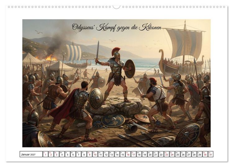Produktbild: Die Irrfahrten des Odysseus (hochwertiger Premium Wandkalender 2027 DIN A2 quer), Kunstdruck in Hochglanz