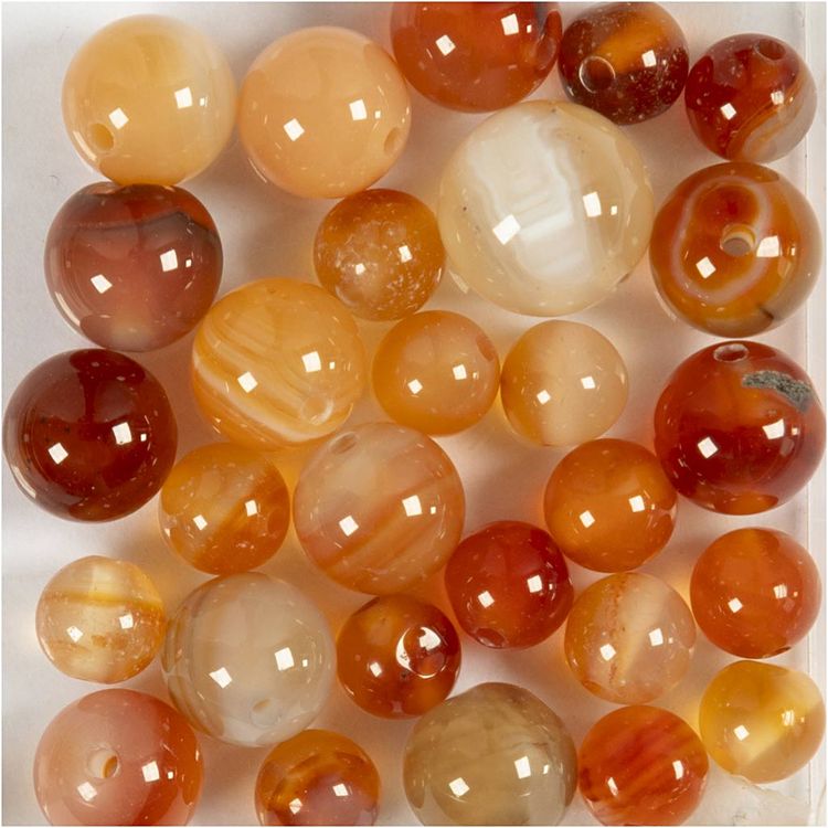 Produktbild: Creativ Company Achat Steinperlen, Gr&ouml;&szlig;e 1x10, 12x8, 15x6 mm, Lochgr&ouml;&szlig;e 0,9-1 mm, Hellbraun, 28 Stk