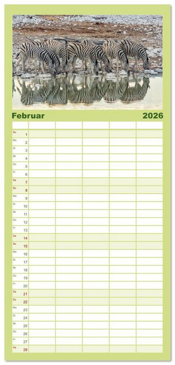Produktbild: Familienplaner 2026 - Afrika - Namibia mit 5 Spalten (Wandkalender, 21 x 45 cm) CALVENDO