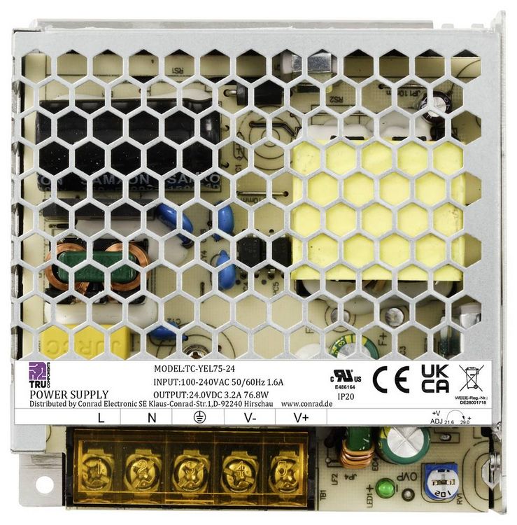 Produktbild: TRU COMPONENTS TC-13496732 Netzteil / Stromversorgung 24 V/DC 3.2A 76.8W