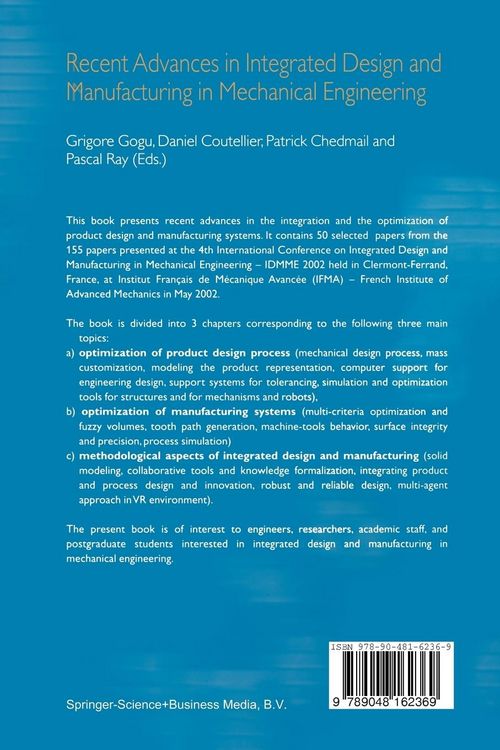 Produktbild: Recent Advances in Integrated Design and Manufacturing in Mechanical Engineering