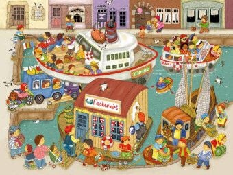 Produktbild: CALVENDO Puzzle Kleiner Hafen | 1000 Teile Lege-Gr&ouml;&szlig;e 64x48cm Foto-Puzzle f&uuml;r gl&uuml;ckliche Stunden