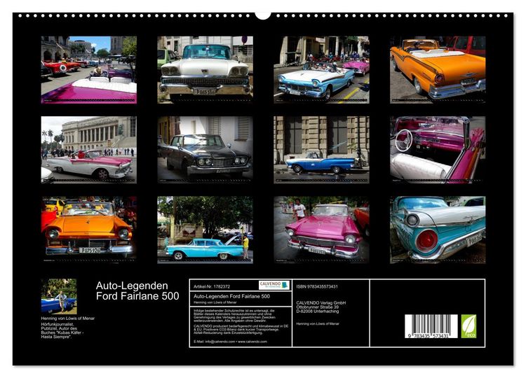 Produktbild: Auto-Legenden Ford Fairlane 500 (hochwertiger Premium Wandkalender 2025 DIN A2 quer), Kunstdruck in Hochglanz