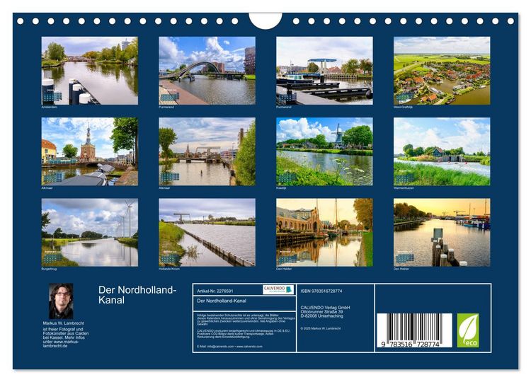Produktbild: Der Nordholland-Kanal (Wandkalender 2026 DIN A4 quer), CALVENDO Monatskalender