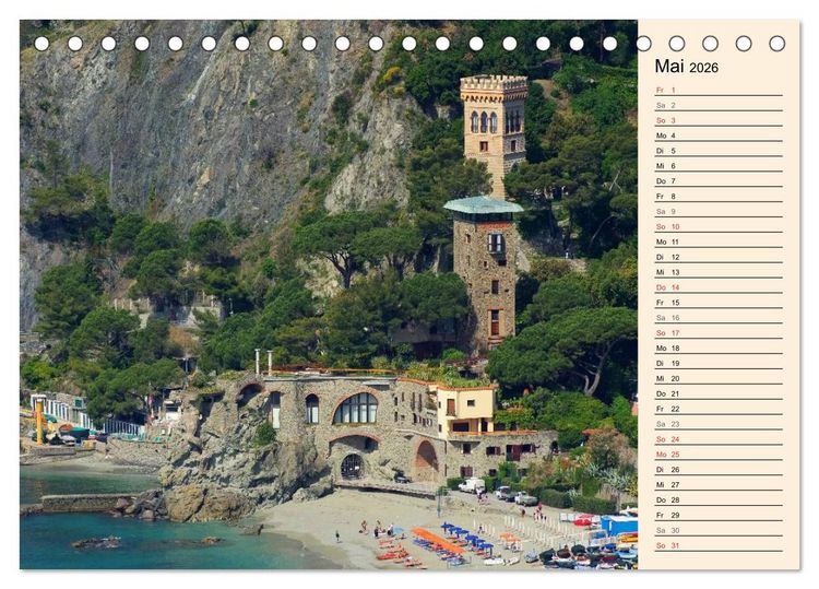 Produktbild: Cinque Terre - Malerische, vertr&auml;umte D&ouml;rfer an der ligurischen K&uuml;ste (Tischkalender 2026 DIN A5 quer), CALVENDO Monatskalender