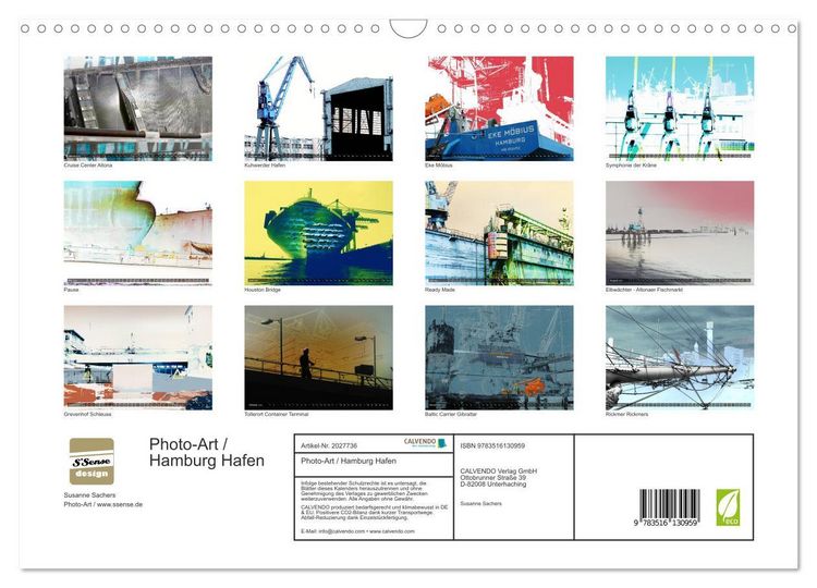 Produktbild: Photo-Art / Hamburg Hafen (Wandkalender 2026 DIN A3 quer), CALVENDO Monatskalender