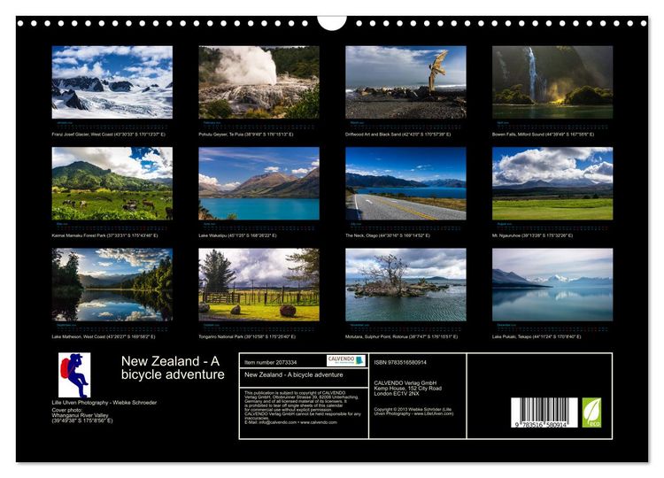 Produktbild: New Zealand - A bicycle adventure (Wall Calendar 2026 DIN A3 landscape), CALVENDO 12 Month Wall Calendar