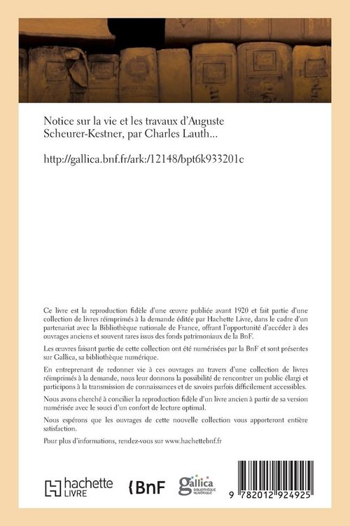 Produktbild: Notice sur la vie et les travaux d'Auguste Scheurer-Kestner