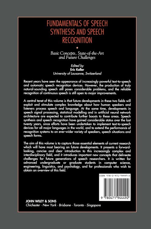 Produktbild: Fundamentals of Speech Synthesis