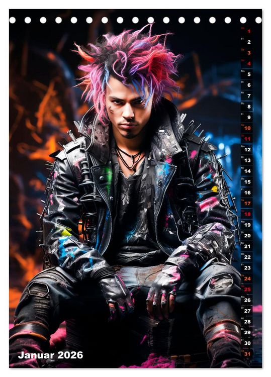 Produktbild: CYBERPUNK Urcoole Typen (Tischkalender 2026 DIN A5 hoch), CALVENDO Monatskalender