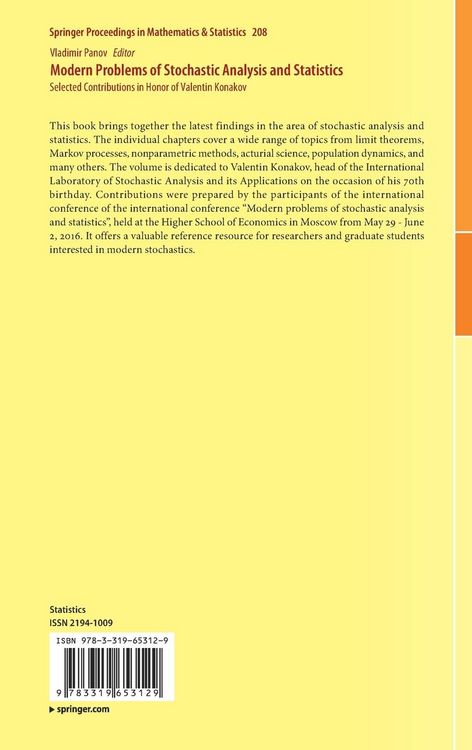 Produktbild: Modern Problems of Stochastic Analysis and Statistics