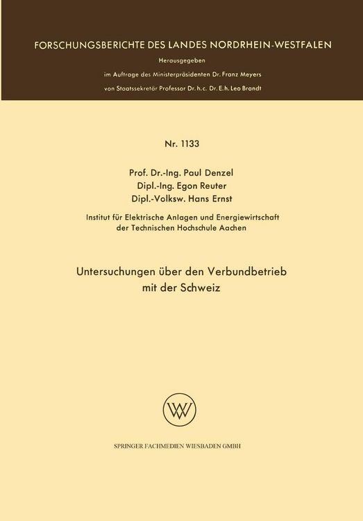 Produktbild: Untersuchungen &uuml;ber den Verbundbetrieb mit der Schweiz