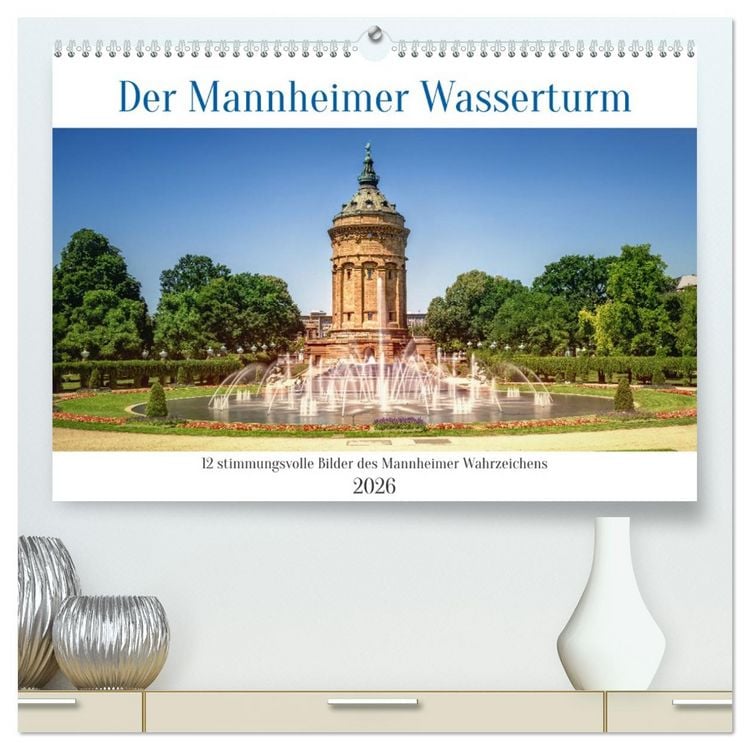Produktbild: Der Mannheimer Wasserturm (hochwertiger Premium Wandkalender 2026 DIN A2 quer), Kunstdruck in Hochglanz