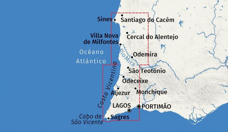 Produktbild: KOMPASS Wanderkarte 258 Algarve West, Costa Vicentina - Fischerpfad 1:55.000
