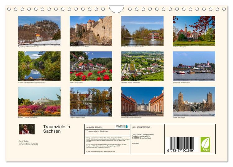 Produktbild: Traumziele in Sachsen (Wandkalender 2026 DIN A4 quer), CALVENDO Monatskalender