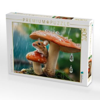 Produktbild: CALVENDO Puzzle Fantastisch - ein Stuhl im Regen mit einem Regenschirm | 1000 Teile Lege-Gr&ouml;&szlig;e 64x48cm Foto-Puzzle f&uuml;r gl&uuml;ckliche Stunden