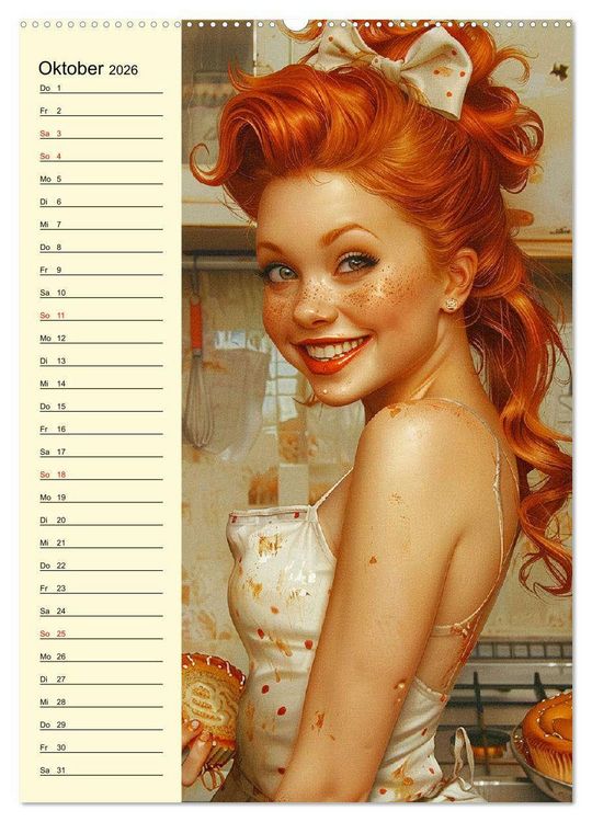 Produktbild: Schatz, ich hab gekocht! Sexy-lustige Pin-up-Girls in der K&uuml;che (hochwertiger Premium Wandkalender 2026 DIN A2 hoch), Kunstdruck in Hochglanz