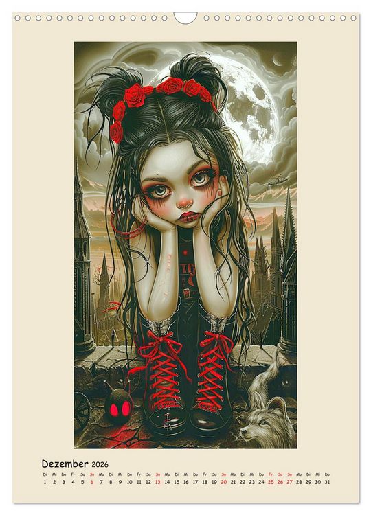 Produktbild: Gothic-Girls. Bizzare Comic-Art (Wandkalender 2026 DIN A3 hoch), CALVENDO Monatskalender