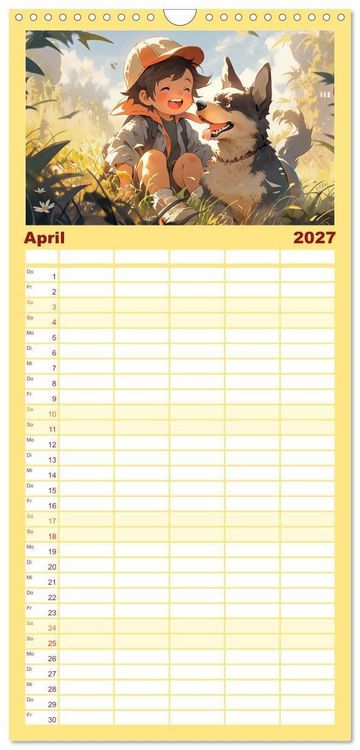 Produktbild: Familienplaner 2027 - Der Jungen-Kalender mit 5 Spalten (Wandkalender, 21 x 45 cm) CALVENDO
