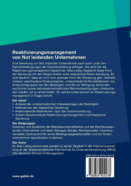 Produktbild: Reaktivierungsmanagement von Not leidenden Unternehmen