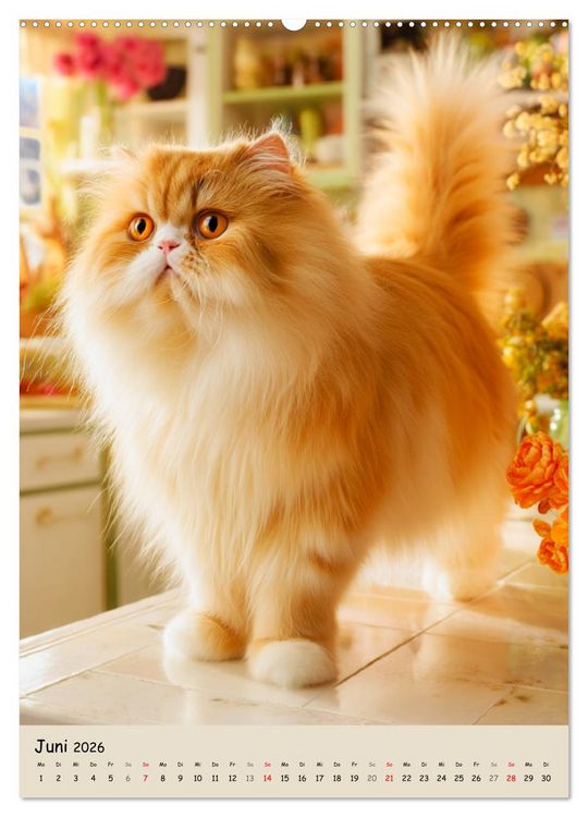 Produktbild: Perserkatzen. Zauberhafte Langhaar-Divas in Szene gesetzt (Wandkalender 2026 DIN A2 hoch), CALVENDO Monatskalender