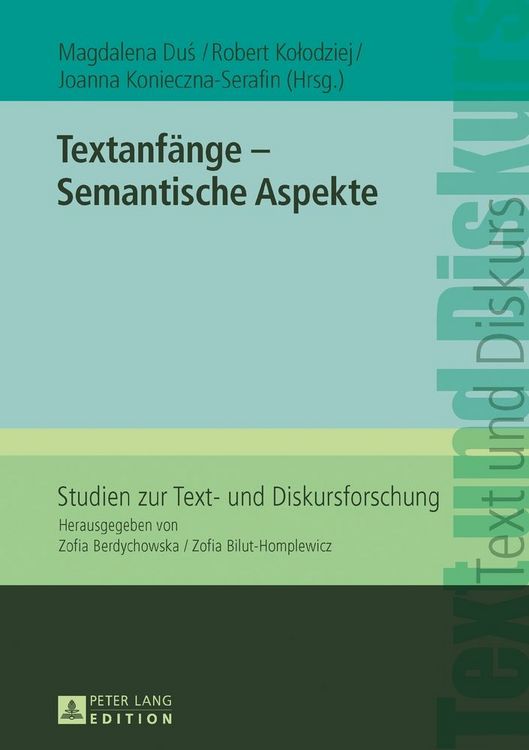 Produktbild: Textanf&auml;nge &ndash; Semantische Aspekte