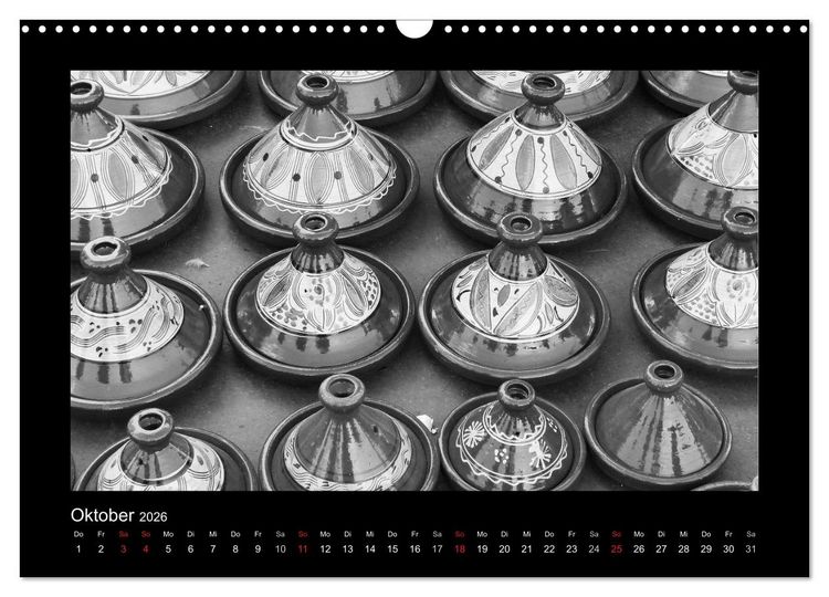 Produktbild: Marokko - Nostalgie in schwarz-weiss (Wandkalender 2026 DIN A3 quer), CALVENDO Monatskalender