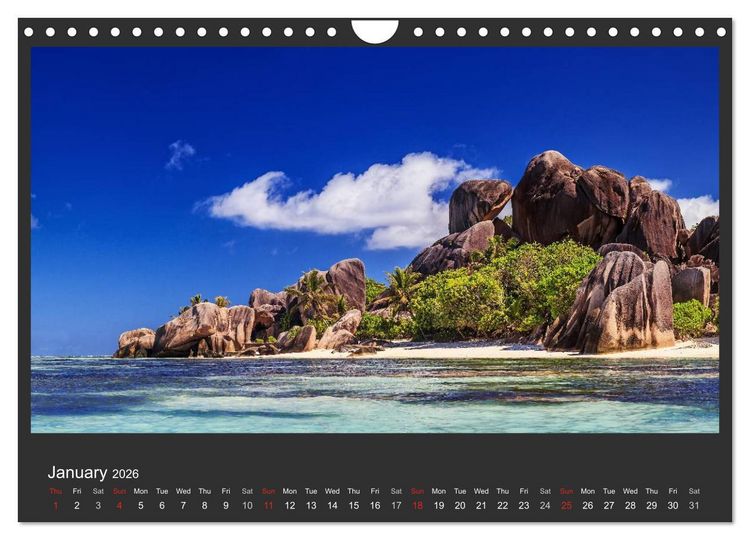 Produktbild: Seychelles Dream beaches in paradise (Wall Calendar 2026 DIN A4 landscape), CALVENDO 12 Month Wall Calendar