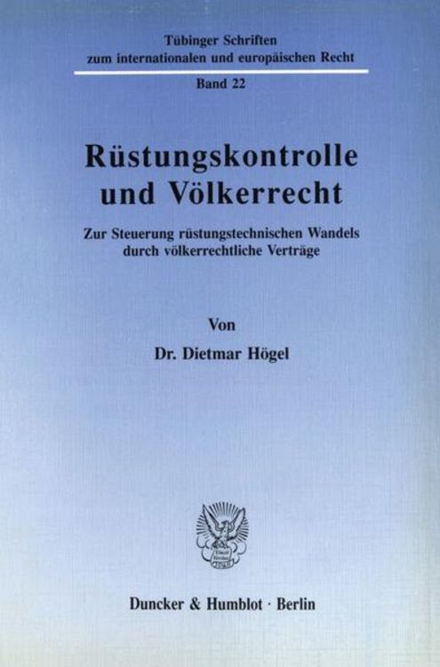 Produktbild: R&uuml;stungskontrolle und V&ouml;lkerrecht.