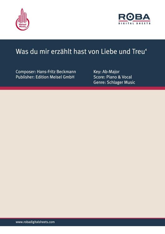 Produktbild: Was du mir erz&auml;hlt hast von Liebe und Treu'