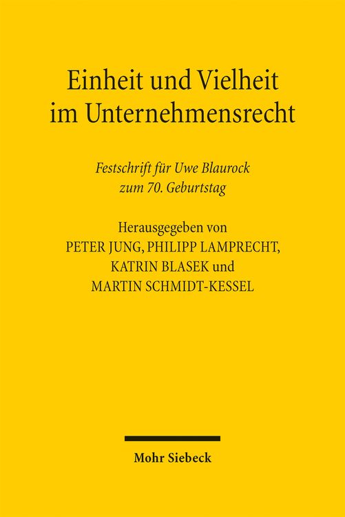 Produktbild: Einheit und Vielheit im Unternehmensrecht