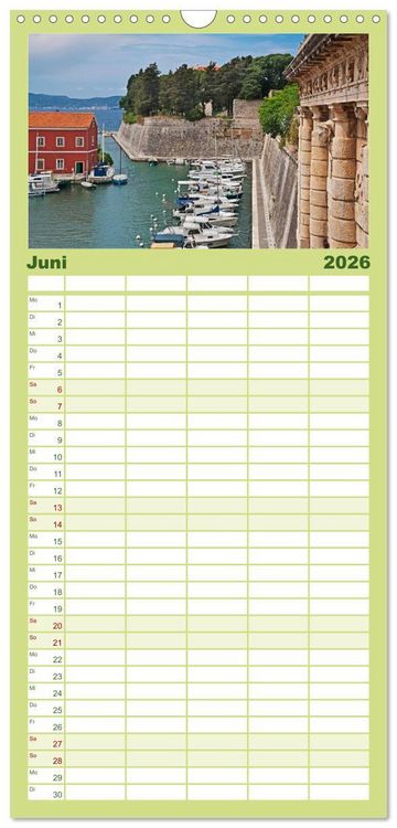 Produktbild: Familienplaner 2026 - Kroatien, Terminplaner mit 5 Spalten (Wandkalender, 21 x 45 cm) CALVENDO